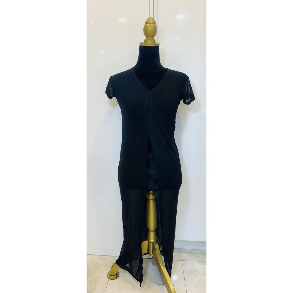 LOVE J Black Mesh Dress Cover Up Size M NEW NWT